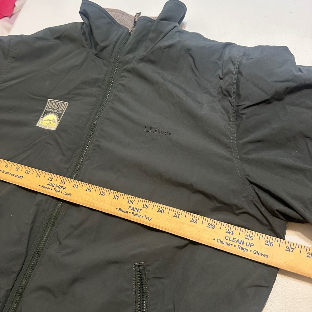 L.L. Bean Jacket Mens XL Green Zip Up Warm Up Outdoor Fleece Lined Bomber - Picture 4 of 7